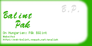 balint pak business card